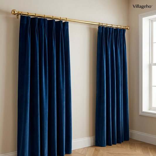 Villageho™ AzureDrape Velvet Curtain Panels