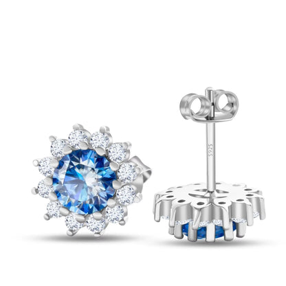 4CTW Moissanite Jewelry Set 925 Sterling Silver for Women Round Ring Necklace Earrings for Wedding Bridal Christmas