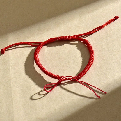 Hand woven diamond knot red rope DIY beaded hard gold safety buckle semi-finished bracelet jewelry
