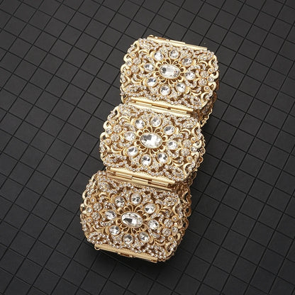 European Large Rhinestone Belt Luxury Arab Women's Belly Chain Fashion Trendy Abaya Caftan Wedding Jewelry