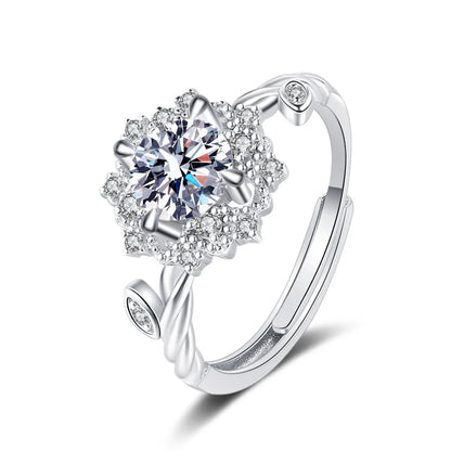 4CTW Moissanite Jewelry Set 925 Sterling Silver for Women Round Ring Necklace Earrings for Wedding Bridal Christmas